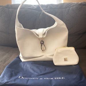 Dooney and Bourke white hobo purse and wallet